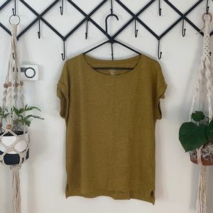 J Crew Capped Sleeve Top in Golden Olive